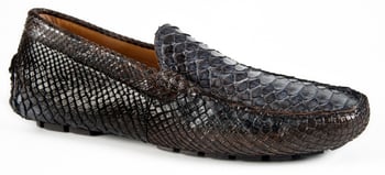 Mauri "3420/1" Grey / Brown Genuine Python Bicolore Dress Loafers  Casual Shoes.