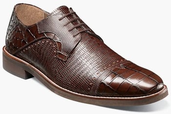 Stacy Adams "Esposito" Brown Alligator / Lizard Print Calfskin Derby Shoes 25538-200