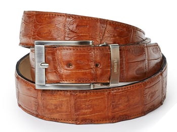 Mauri Cognac Genuine Baby Crocodile Belt