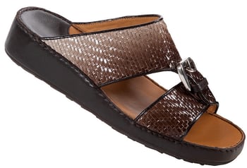 Mauri "1591" Brown Genuine Woven Leather Platform Sandals