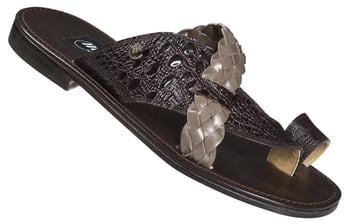 Mauri  "1746" Dark Brown Genuine Yaka Stp / Taupe Baby Skin Sandals