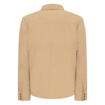 G-Gator 2512 Tan Genuine Lambskin Suede Snap Front Plain Shirt Jacket