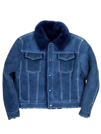 G-Gtor 3610 Blue Sheepskin Denim Style Button-Up Jacket USA Made