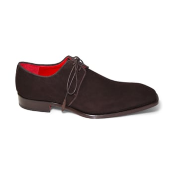 Emilio Franco "Gabriele" Chocolate Genuine Italian Suede Leather Lace-Up Dress Shoes.