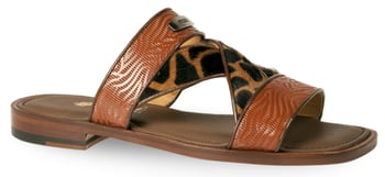 Mauri "5012" Star Gold Genuine Calf / Giraffe Printed Pony Hair Sandals.