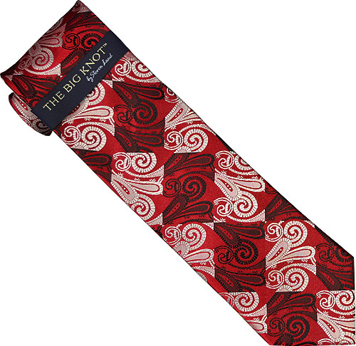 Steven Land Collection Big Knot SL035 Men's Red Black White Paisley 100 ...