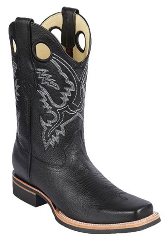 Los Altos Black Grasso W/ Grisly Sole Rodeo  Boots 8132705