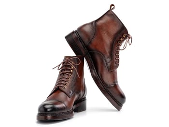 Paul Parkman 5075-FLB Brown Genuine Floater Leather Cap Toe Lace-Up Boots