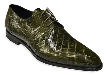 Mauri "Bernini" 4580 Money Green Genuine All Over Alligator Shoes.