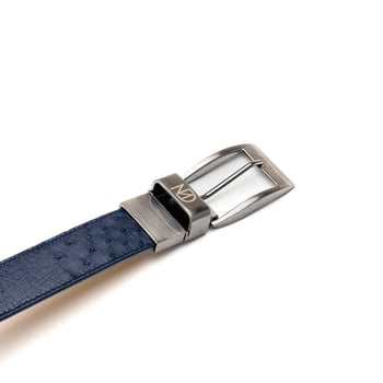 Marco Di Milano Alessio Belt Navy Genuine Ostrich Exotic Belt