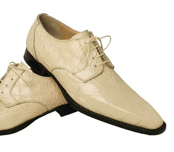 Mauri "Lake Como" 4362 Cream All-Over Genuine Alligator Shoes.