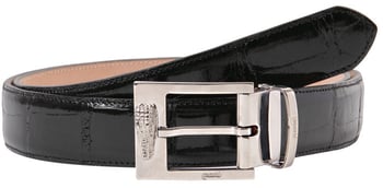 Mauri "IC006" Black Genuine Alligator Belt