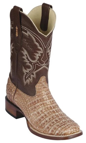 Los Altos Sahara Oryx GenuineCaiman Belly Leather Wide Square Toe Cowboy Boots 8228232