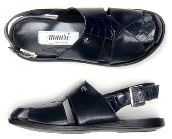 Mauri  "Renzo" 1787 Wonder Blue Genuine Alligator / Calf Sandals