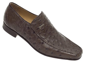 Mauri "3764/2" Dark Brown Genuine All Over Ostrich Loafer Shoes