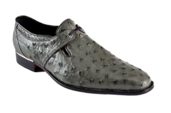 Mauri 4883 Light Green Genuine Ostrich Single Eyelet Dress Shoes.