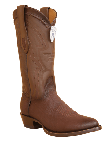 Wild West 265L3116 Faded Brown Genuine Bull Shoulder Leather Round Toe Cowboy Boots