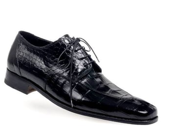 Mauri  "Suspense" 2704 Black Genuine Baby Alligator Oxford Shoes.