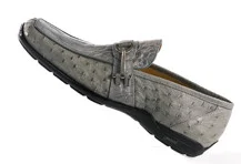 Mauri "9130" Grey All Over Genuine Alligator / Ostrich Loafer Shoes