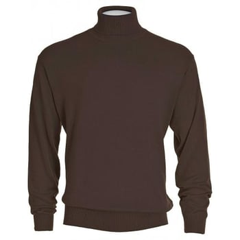 Bagazio Brown Cotton Blend Turtleneck Sweater Shirt VT042