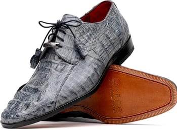 Marco Di Milano "Tulum" Grey Genuine Caiman Crocodile Dress Shoes