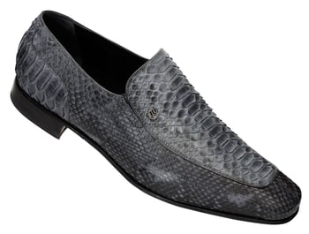 Mauri "4338" Matt Grey Genuine Python Maculated Loafer Shoes