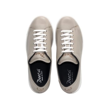 Marco Di Milano Moncalieri Gray/White Genuine Alligator and Cobra Skin Sneakers