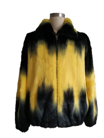 Winter Fur  Yellow Genuine Mink Full Skin Degrade Jacket M59RO1YET.