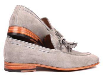 Paul Parkman "GRY32FG" Grey Genuine Suede Tassel Loafers