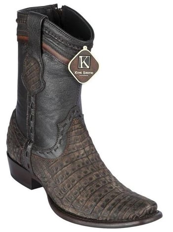 King Exotic Sanded Brown Genuine Caiman Belly Dubai Square Toe Cowboy Boots 479B8235