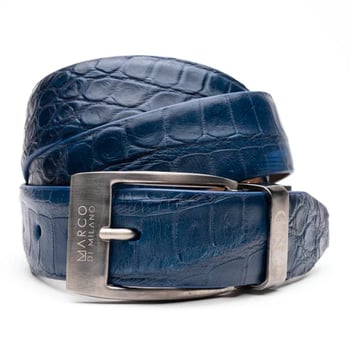 Marco Di Milano Navy Genuine Alligator Belt.