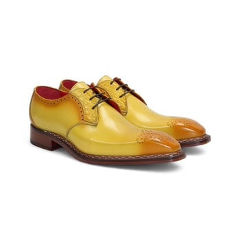 Fennix Italy Tyler Yellow Genuine Alligator Leather Derby Shoes