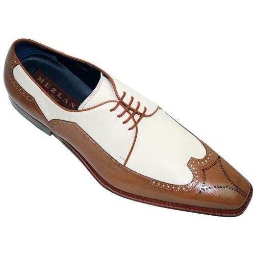 Mezlan Taupe/Bone Genuine Deerskin/Lambskin Leather Shoes 2769