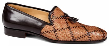 Mauri "4817" Cognac-Dark Brown Genuine Leather / Dark Brown Calf Loafer Shoe.