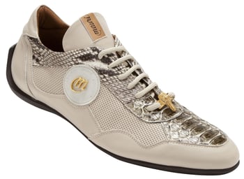 Mauri "Titolo" 8530 Cream / Olive Genuine Python Hand-Painted Nappa Leather Shoes