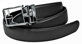 Serpi Black Genuine European Calfskin Leather Adjustable Track Belt R1