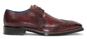 Emilio Franco Marco Burgundy Calf Leather Men's Derby Shoes, Hand-stitched