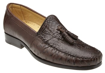 Belvedere Bari Men's Brown Genuine Alligator & Ostrich Tassel Loafer R11