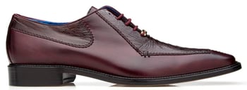 Belvedere "Biagio" Antique Burgundy Genuine Ostrich Leg / Soft Calf Shoes.