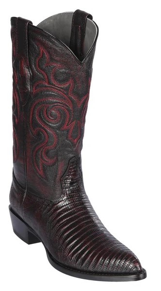 Los Altos Black Cherry Genuine Teju Lizard J Toe Cowboy Boots 990718