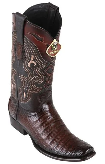 King Exotic Faded Brown Caiman Belly Dubai Square Toe Cowboy Boots 4798216