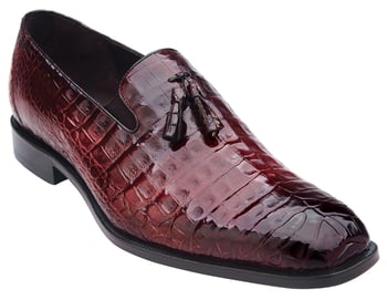 Belvedere Victorio 1499 Men's Antique Brick Genuine Crocodile Tassel Loafer
