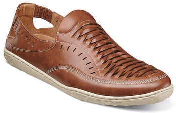 Stacy Adams "Ibiza" Cognac Woven Leather Lined Casual Slip-On Loafers 25440-243