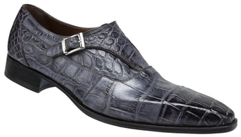 Mauri "Lapis" 1069 Medium Grey Genuine Alligator Hand-painted Burnished Shoes