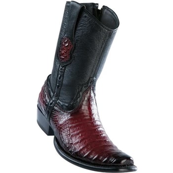 Wild West Faded Burgundy Genuine Caiman Belly Dubai Toe Cowboy Boots 279B8243