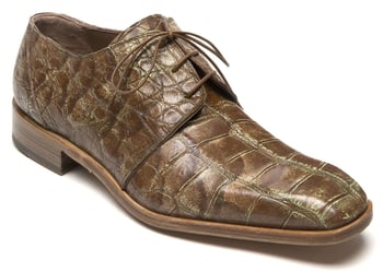 Mauri "Fresco" 53141/1 Cognac / Pale Yellow Genuine All Over Alligator Hand-Painted Dress Shoes