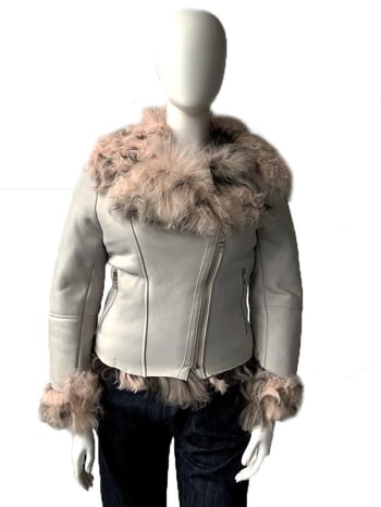 G-Gator Ladies Genuine Sheepskin Leather / Toscana Fur Motorcycle Jacket 1005-1.