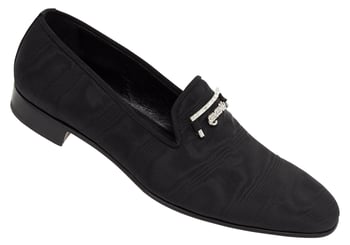 Mauri  "4711" Black Genuine Fabric / Gross Grain Evening Loafer Shoes