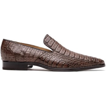 Marco Di Milano "Trento" Brown Genuine Caiman Crocodile Slip On