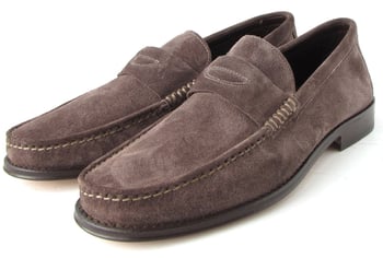 Paul Parkman ''6175-MINK" Natural Genuine Mink Suede Penny Loafers .